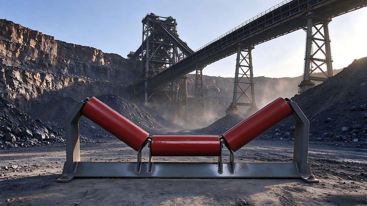 Garland idler frame installed on mine conveyor thumbnail