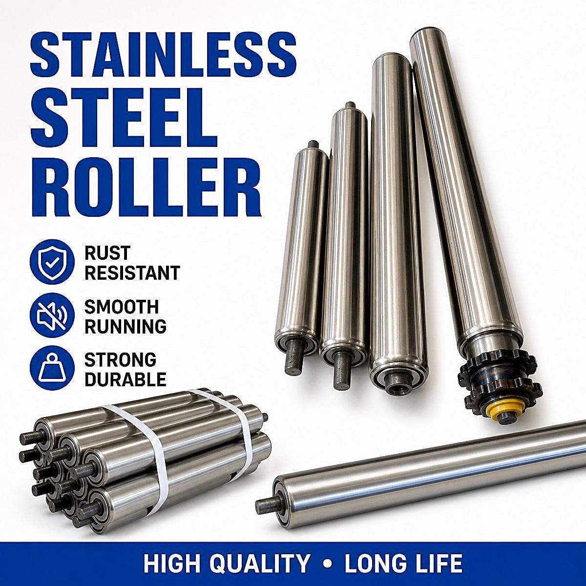Light duty conveyor rollers