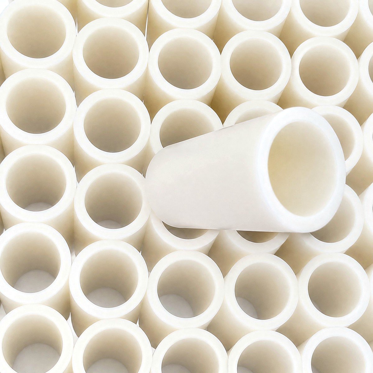 Production batch of machined nylon sleeves
