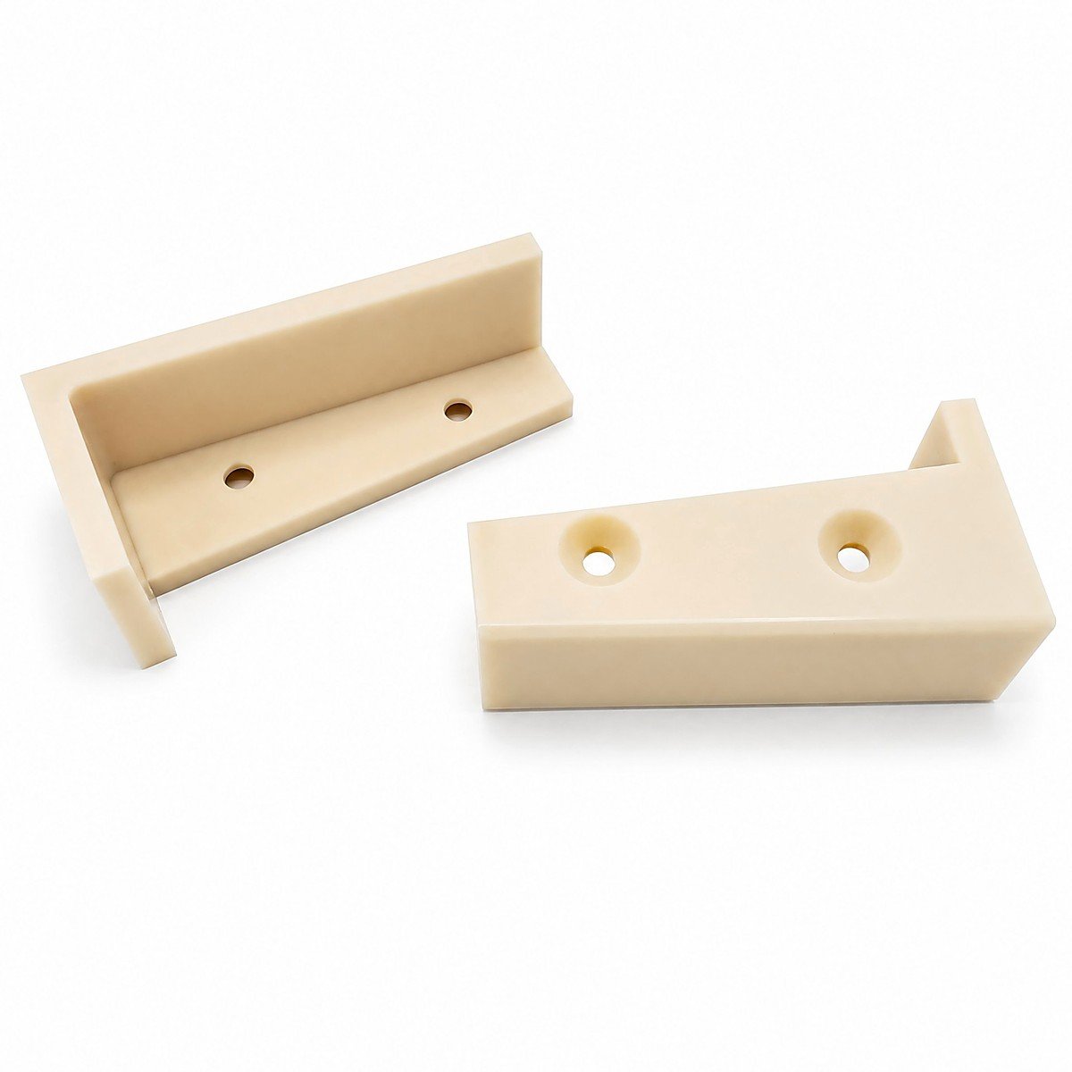 MC nylon wedge wear plates with countersunk holes