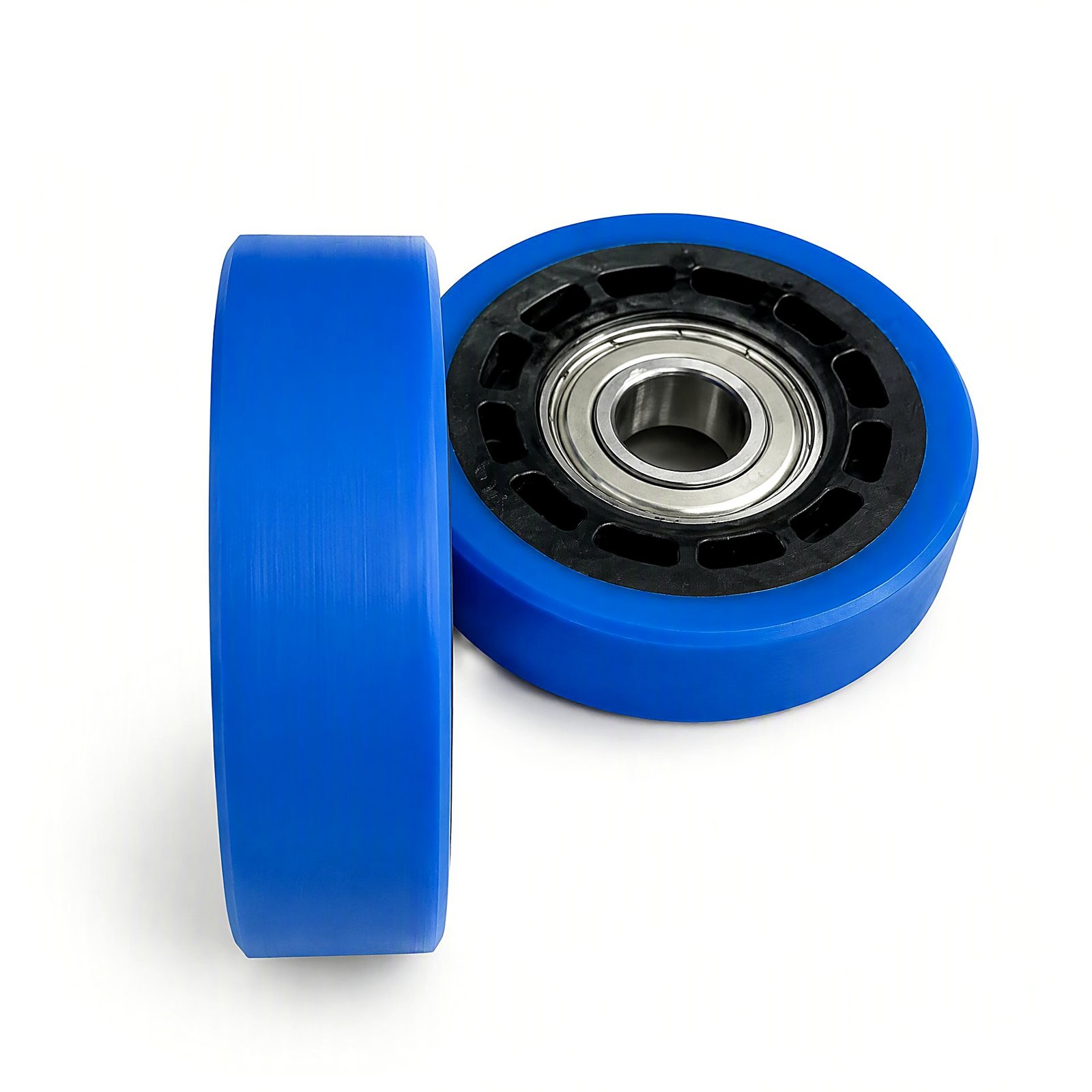 Bearing wheels coated in polyurethane