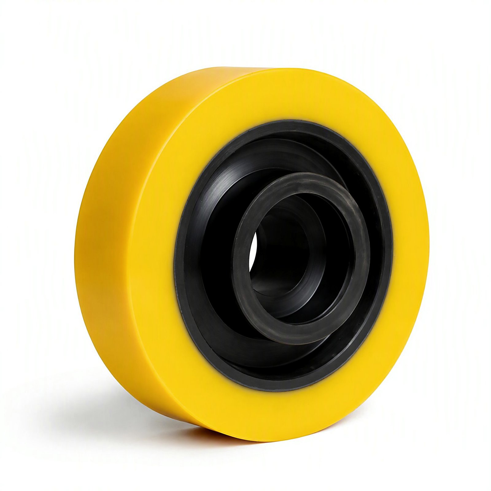 Yellow PU wheel with black core